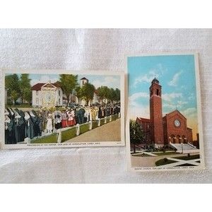 Lot of 2 Vintage Postcards Our Lady of Consolation Carey, Ohio Religious Church